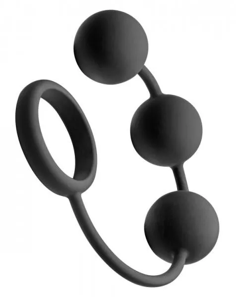 Tom Of Finland Silicone Cock Ring With 3 Weighted Balls Tom of Finland Male Sex Toys Tom Of Finland Silicone Cock Ring With 3 Weighted Balls Tom of Finland Male Sex Toys
