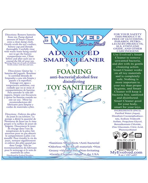 Vibrators Evolved Novelties INC Smart Cleaner Foaming 8oz Vibrators Evolved Novelties INC Smart Cleaner Foaming 8oz