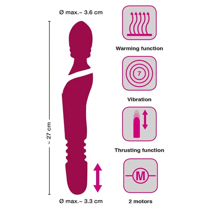Vibrators Javida Javida Thrusting Rechargeable Dual Wand