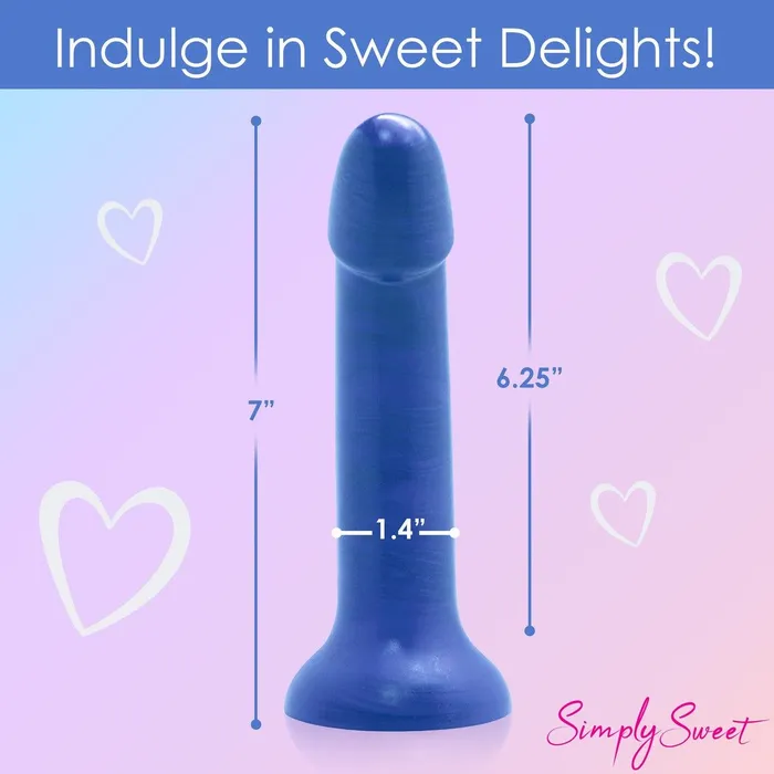 Curve Toys Dildos Metallic Platinum Silicone 7 Inch Dildo