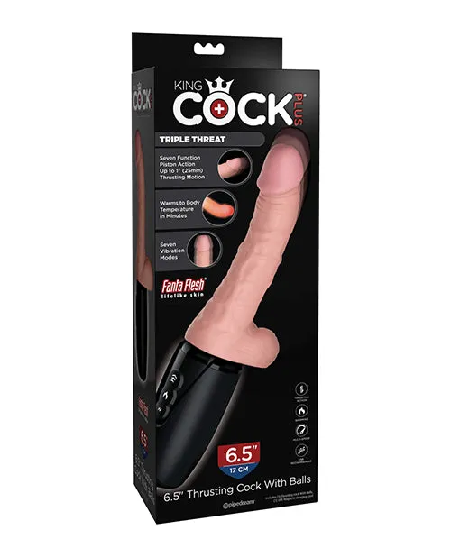 Pipedream Products Dildos King Cock Plus Thrusting Warming Vibrating 65 Triple Threat Dong