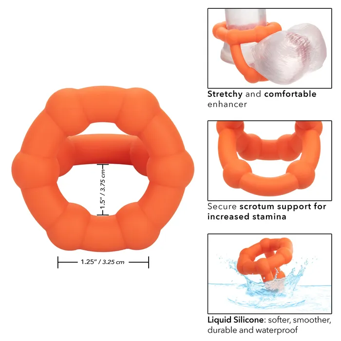 CalExotics Male Sex Toys Alpha Liquid Silicone All Star Ring Orange CalExotics Male Sex Toys Alpha Liquid Silicone All Star Ring Orange