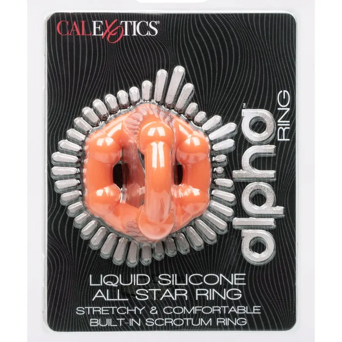 CalExotics Male Sex Toys Alpha Liquid Silicone All Star Ring Orange CalExotics Male Sex Toys Alpha Liquid Silicone All Star Ring Orange