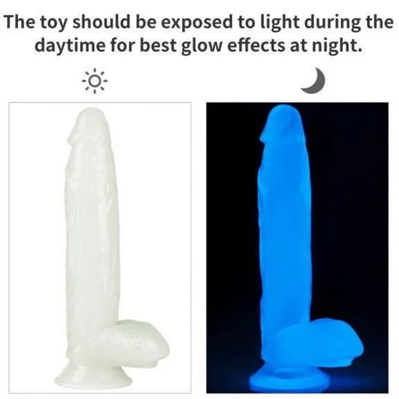 Dildos Lovetoy Lovetoy LUMINO PLAY GLOW IN THE DARK 10 inch Dildo with Balls and Suction Cup Mount Base