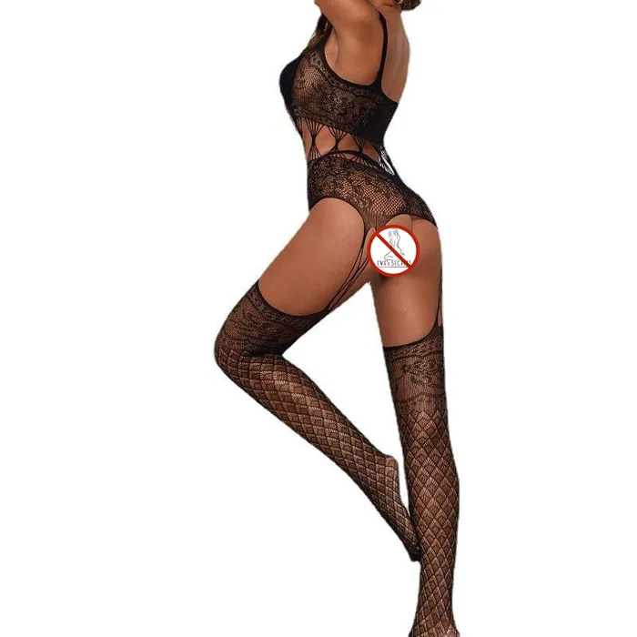 EVEs SECRETS Anal Tights Black Pantyhose for Ladies Mesh Sexy Stockings Female Erotic Bodystocking