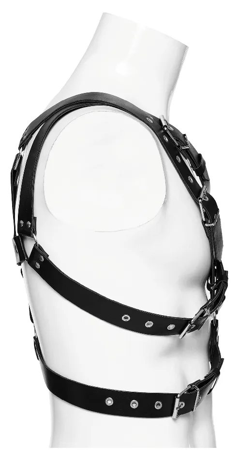 Female Sex Toys Dynamic Leather Body Harness featuring Metal Embellishments EVEs SECRETS
