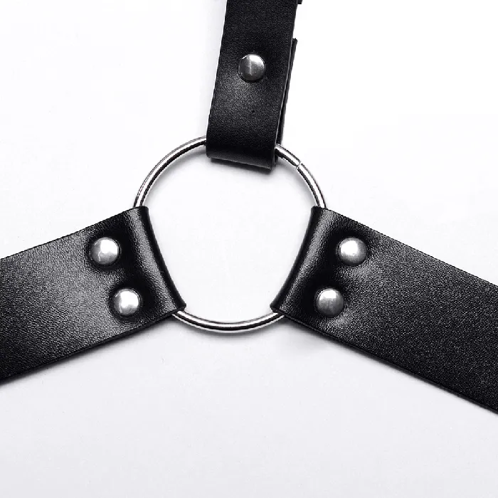 Female Sex Toys Dynamic Leather Body Harness featuring Metal Embellishments EVEs SECRETS